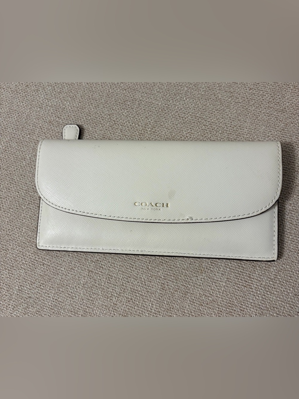 Coach Cream Saffiano Leather Continental Wallet